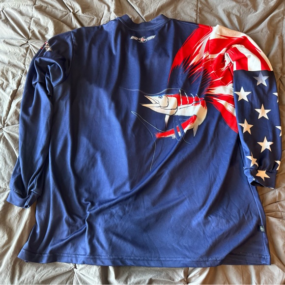 Men’s Big Fish American Pride Sailfish Navy Swimshirt Size:XXL - Picture 4 of 6